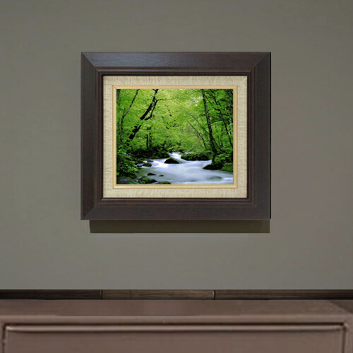 楽天市場】【油絵 直筆仕上げ】新緑のせせらぎ F3サイズ 【額入り