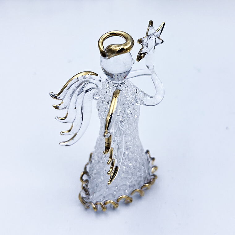 楽天市場】ガラス細工 天使 エンジェル 天使の羽 置物 インテリ 母の日