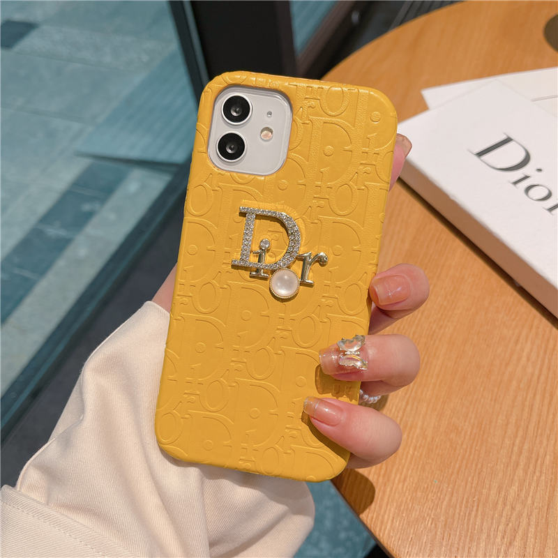 diorロゴ iphone16pro/16/15 レザーケース レディース iphone14 ケース