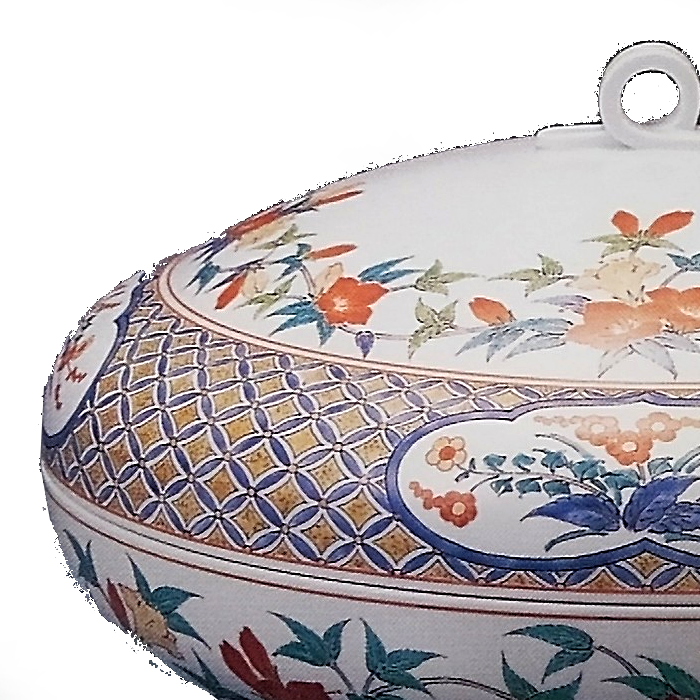 有田焼人間国宝十三代酒井田柿右衛門作染錦柘榴梅