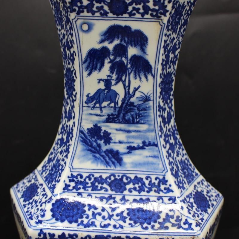 清乾隆琺瑯彩万模様六方挿花器 景徳鎮 陶磁器 装飾品 現代