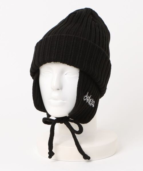 AEAE EARFLAP BEANIE [CHARCOAL] ドット aeae服