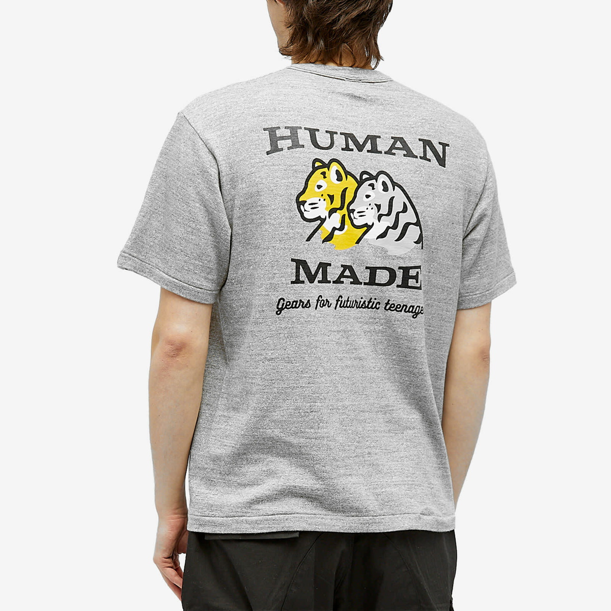Human Made Men's Tiger Pocket T-Shirt in Grey Human Made