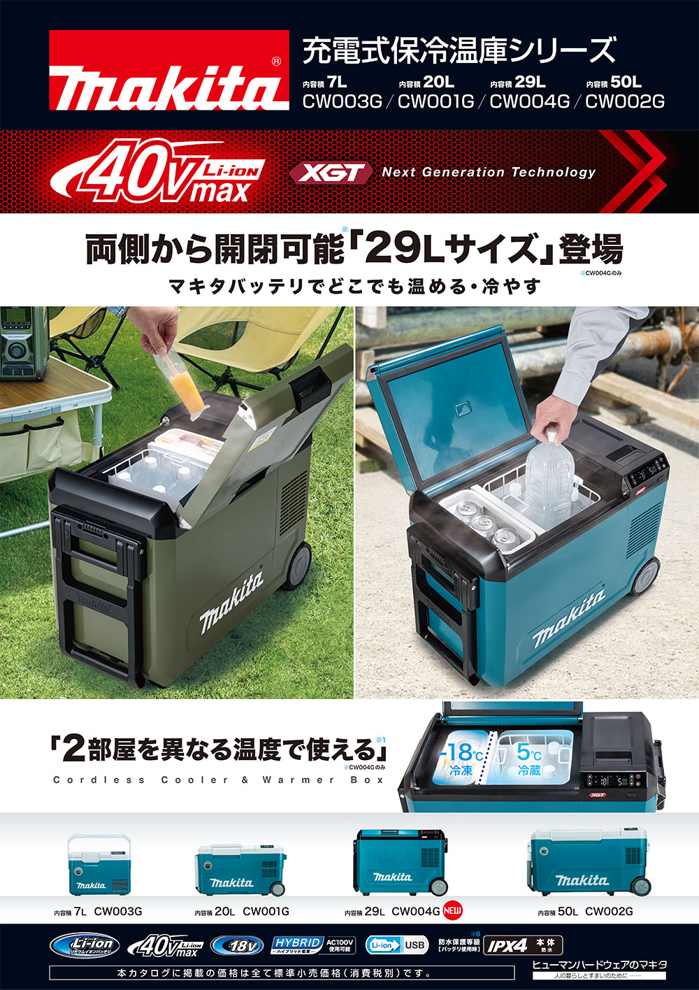 ジャンク品】Makita ポータブル冷温庫 CW1 180D 20L ジャンク品