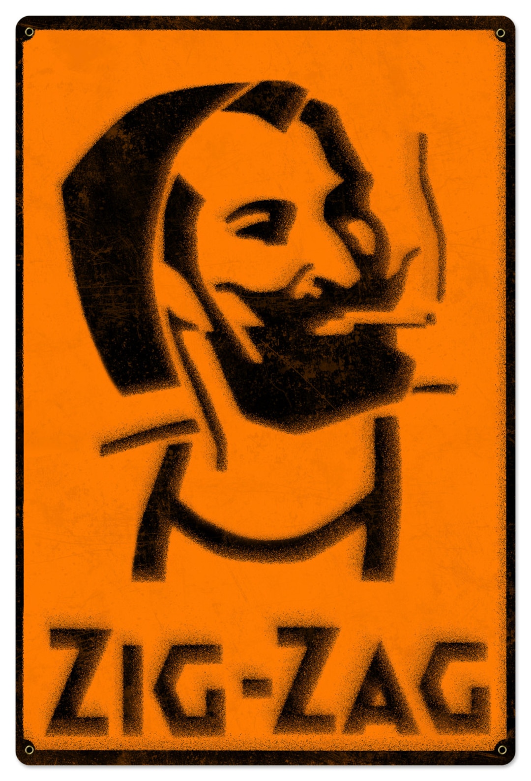 Zig-zag Man Rolling Papers Spray Art Metal Sign - Etsy