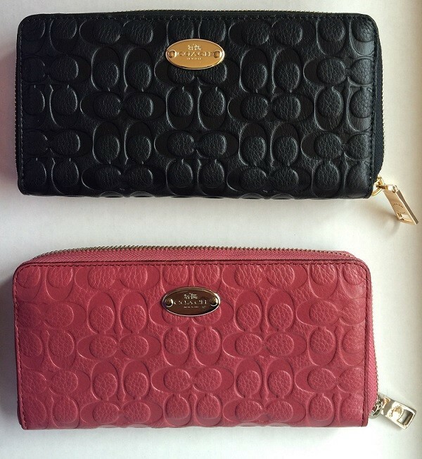 COACH F52557 SIGNATURE EMBOSSED PEBBLE LEATHER ACCORDION ZIP