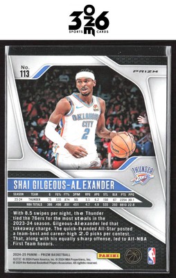 Shai Gilgeous-Alexander 2024-25 Panini Prizm Prizms Silver #113 | eBay