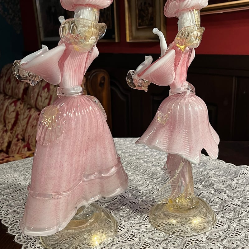 ムラーノガラス（ヴェネチアンガラス） 2体ペアセット | アンティーク