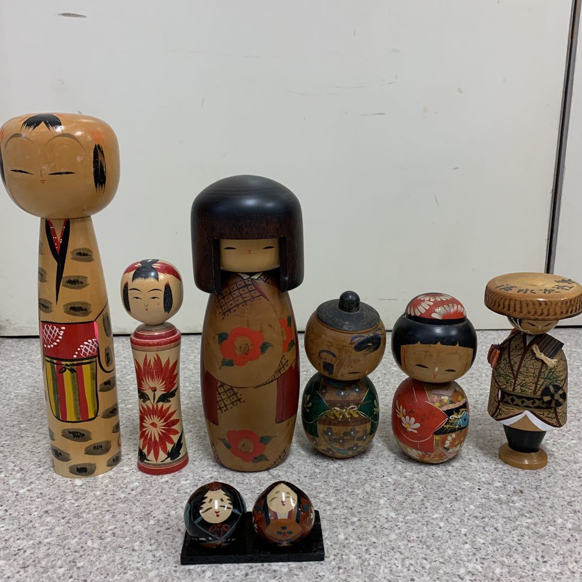 狩野千代松 創作こけし2点まとめて 内閣総理大臣賞受賞作家 コケシ 木