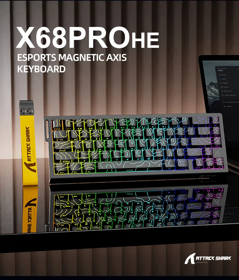 ATTACK SHARK X68PROHE ラピッドトリガー 磁気スイッチ 黒灰 Amazon