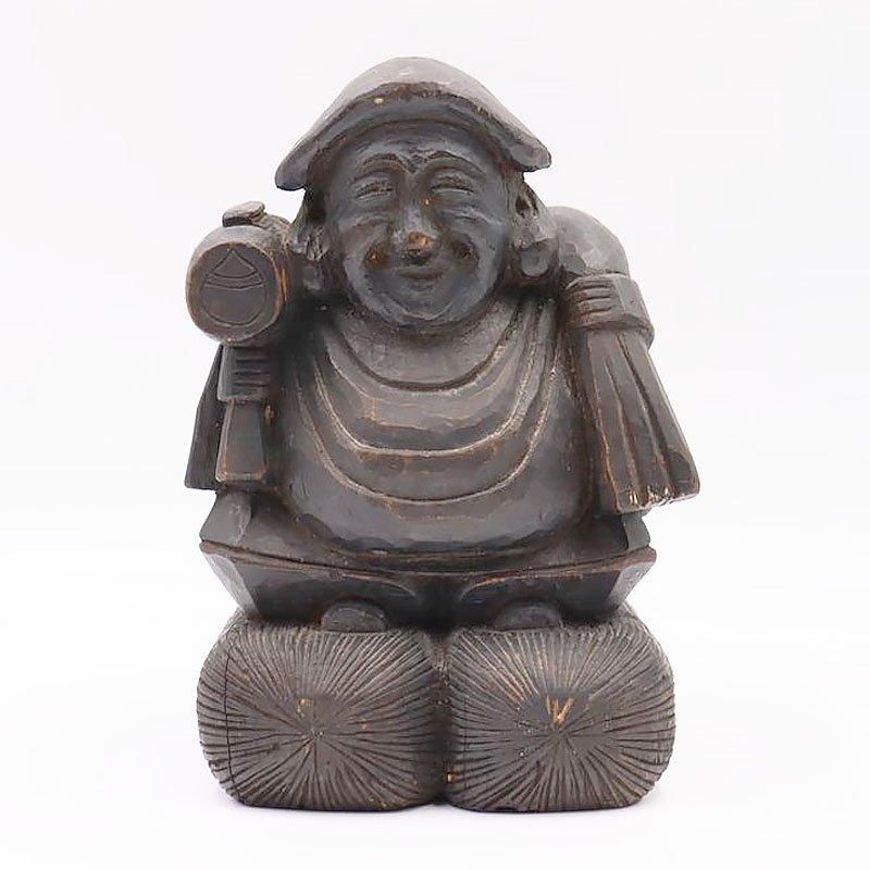 大正時代のアンティーク木彫り大黒天置物