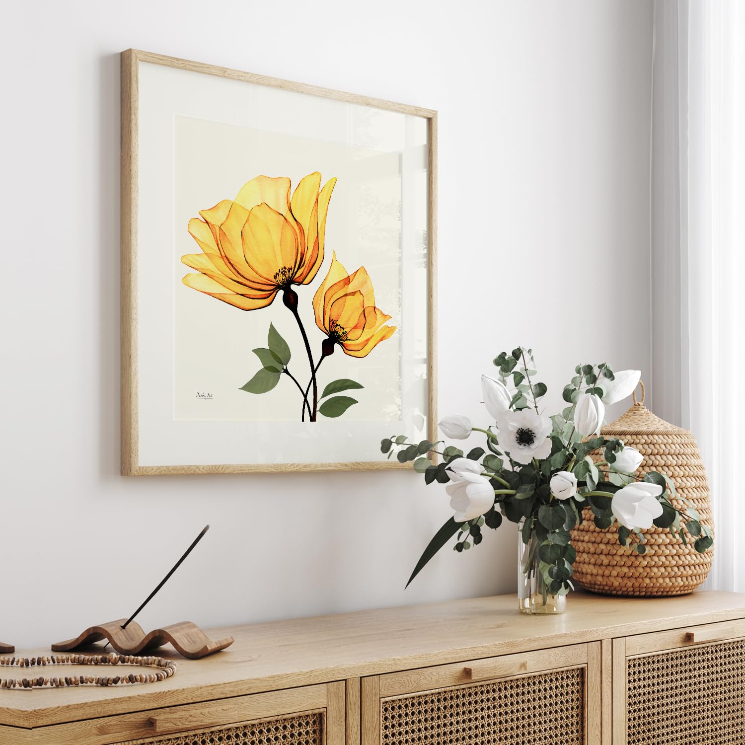 花のアートパネル インテリア雑貨 オレンジ poht-2205-01 つ178