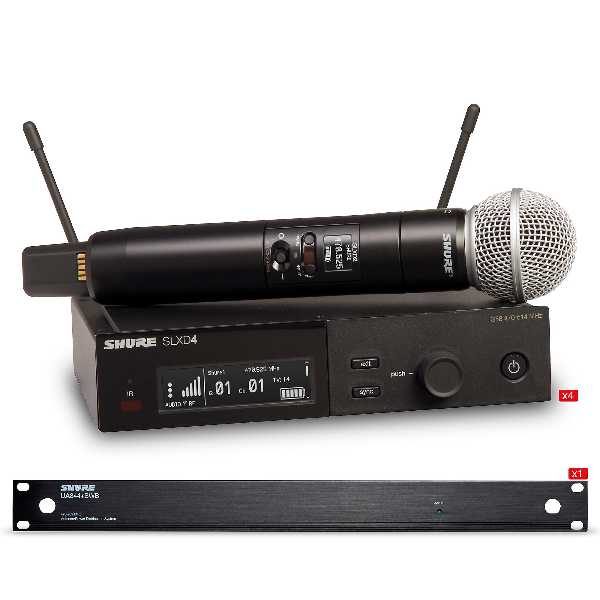 Shure SLXD 4 Handheld Wireless Microphone Bundle Band J52 | Guitar