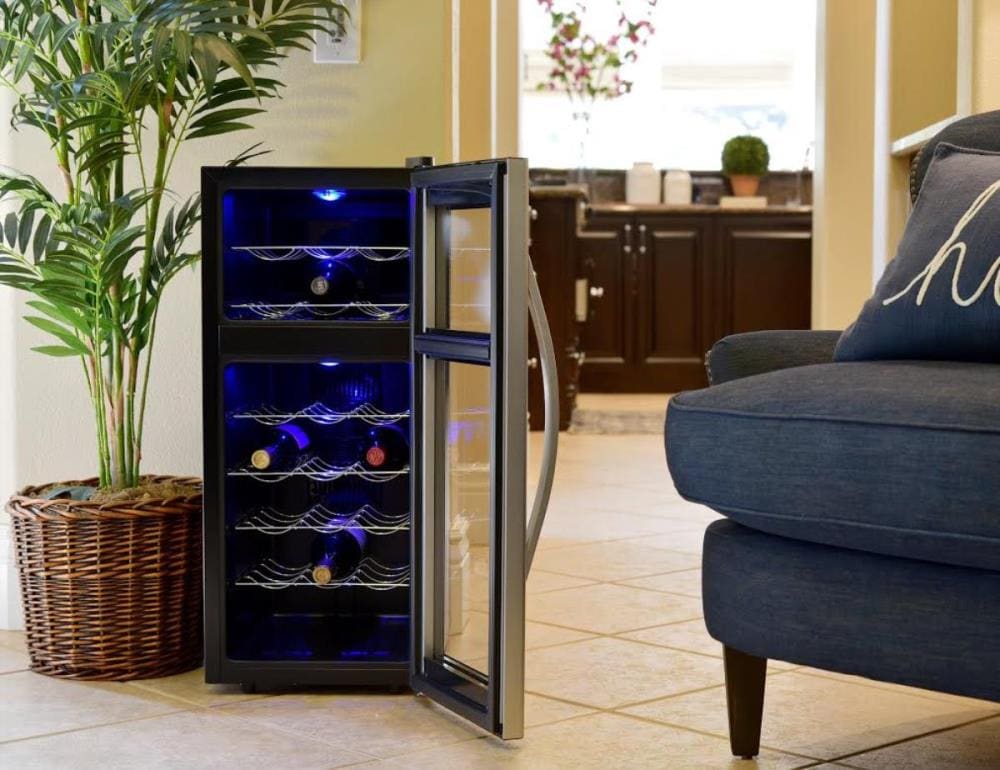 Avalon Bay 13.63-in W 21-Bottle Capacity Black and Silver Dual