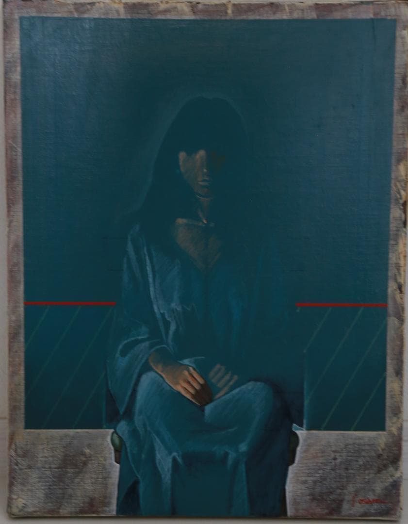 白川治モダンな具象絵画３点セット肉筆画・真筆保証・現代アートアクリル絵画作品