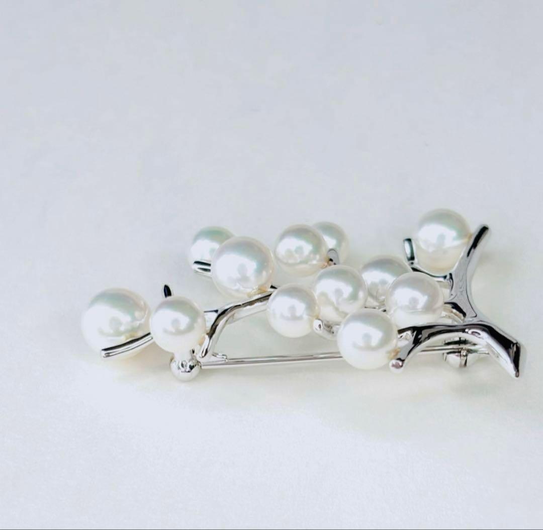 極美品】 ミキモト 幸福の木 シルバー ラージサイズ ブローチ 箱付き