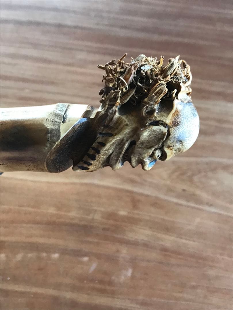 ☆仙人の顔を持つ杖☆多少のヒビ割れあり☆珍しい竹