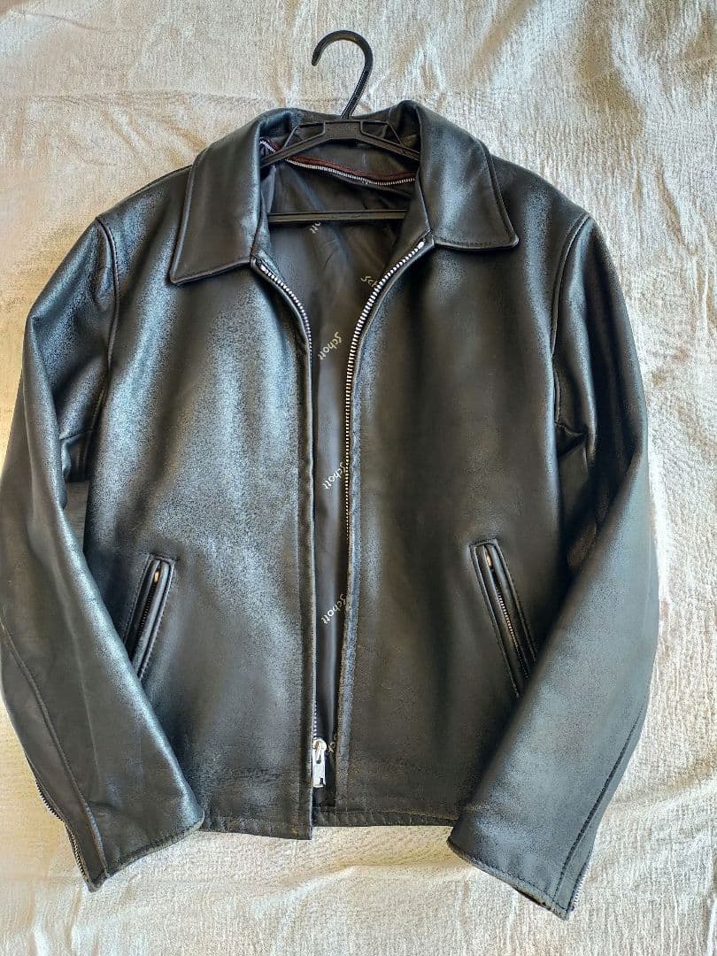 さみだれ★SCHOTT 本革 ジャケット(ボアなし、使用感かなりあり) Schott/613UST ONESTAR TALL/ワンスター トール ライダース レザー