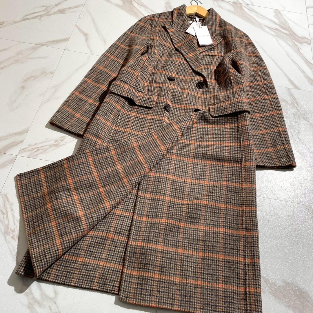 24aw　未使用　5万　トミーヒルフィガー　ウール　ダブル　チェックコート 2点でさらに10％OFF】ウールチェックコート | トミー ヒルフィガー