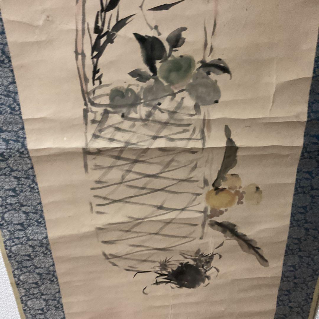 紙本 淡彩水墨画 靜物 不思議な作品です 無落款