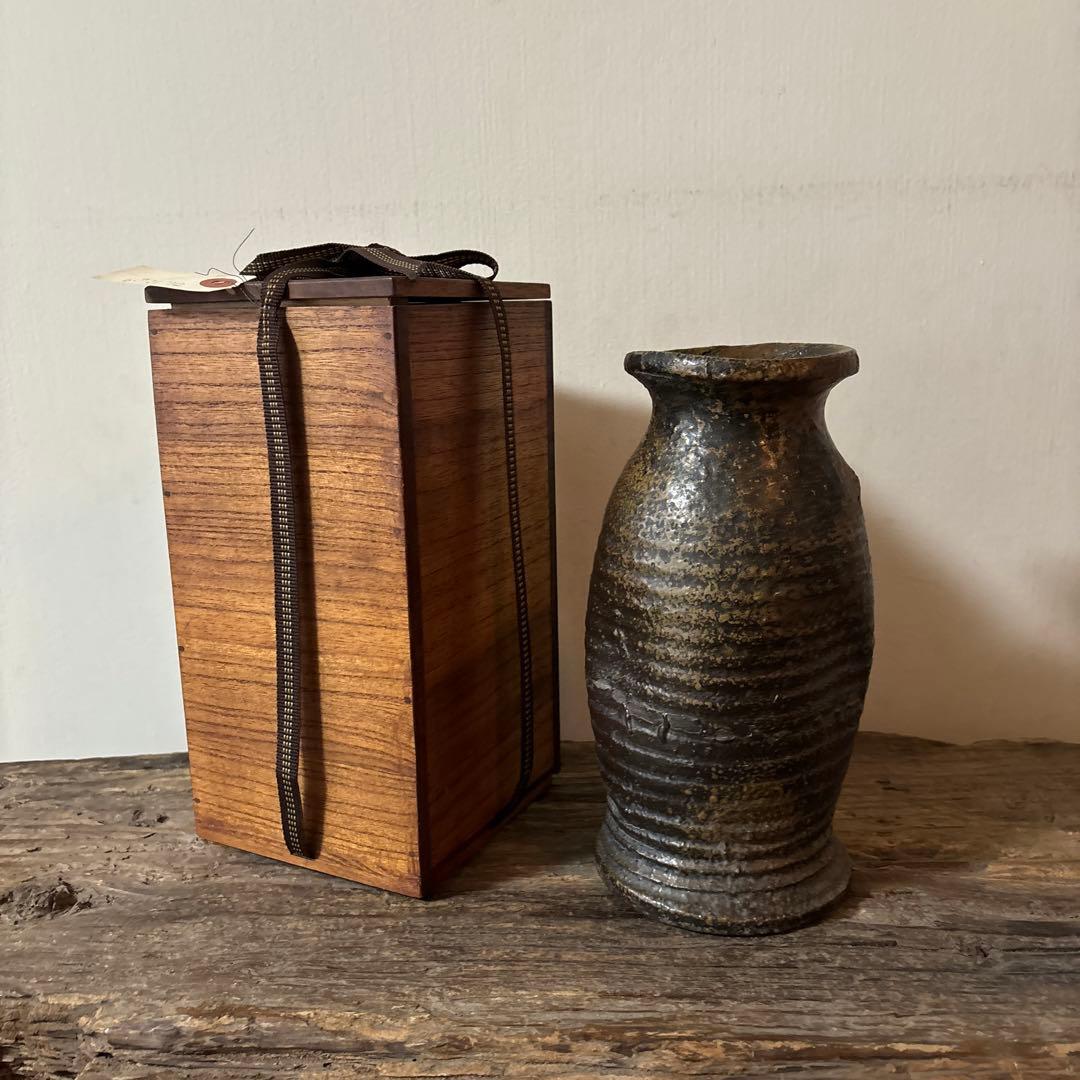 古備前花入 江戸〜明治 古丹波 花器 茶道具 アンティーク 骨董検:秦秀雄