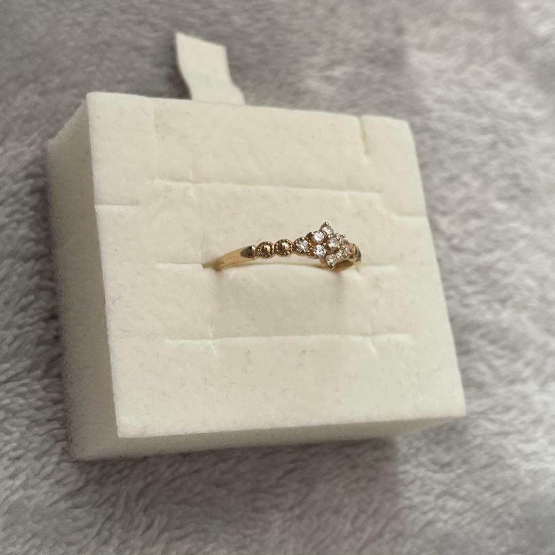 【TSUTSUMI】ピンキーリング K10イエローゴールドダイヤモンド