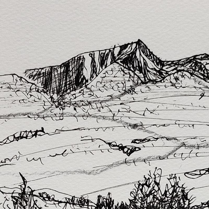 ☆青野昌勝☆「中山峠の春」ペン画　四ツ　未使用！