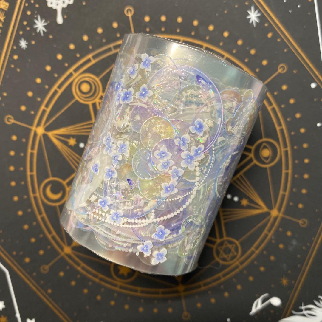 A1】海外 10m巻 貝殻光/PETマスキングテープ 装飾系/背景系/お花系